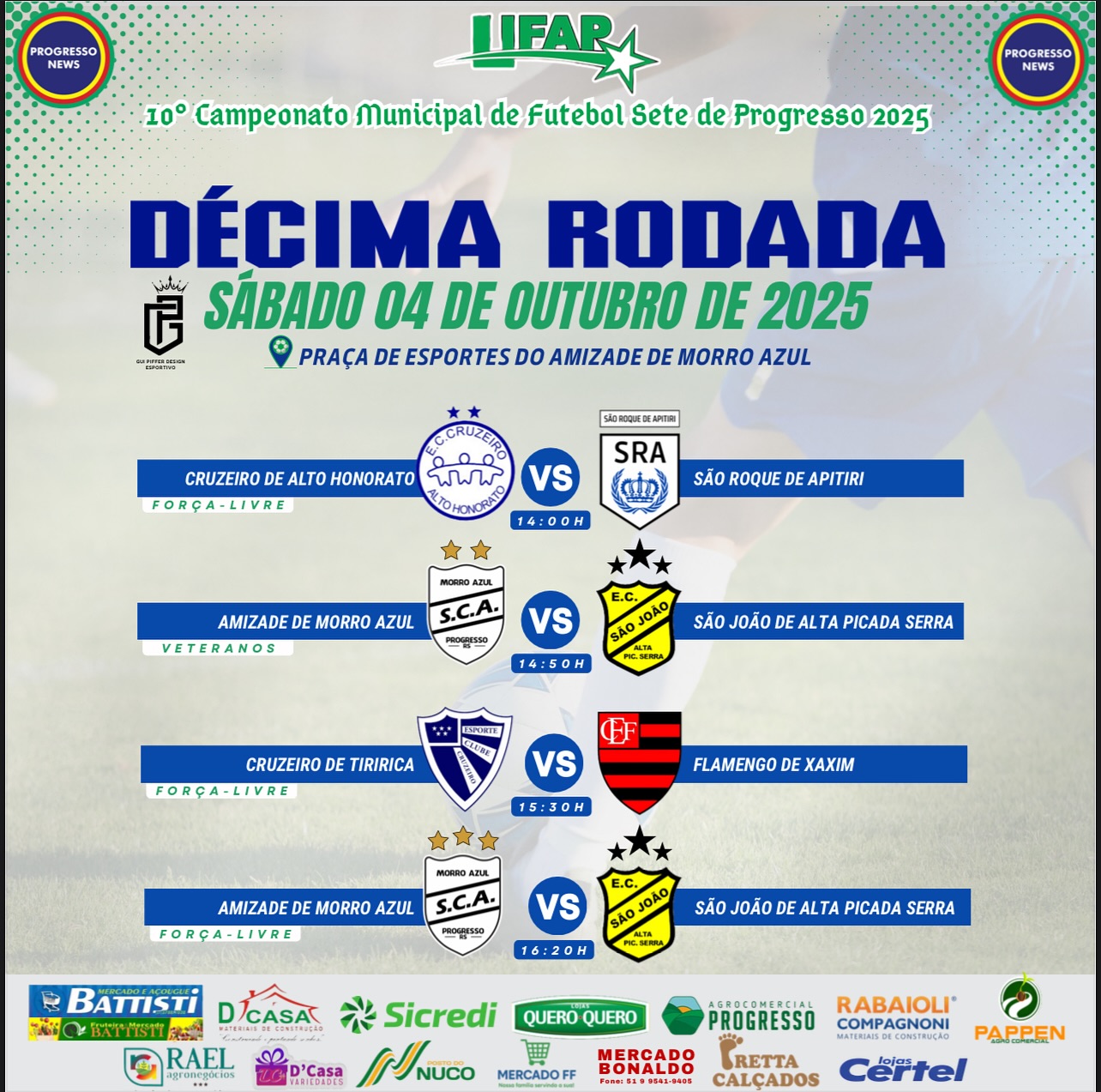 10° Rodada do Municipal de 7 em Morro Azul neste sábado 04.