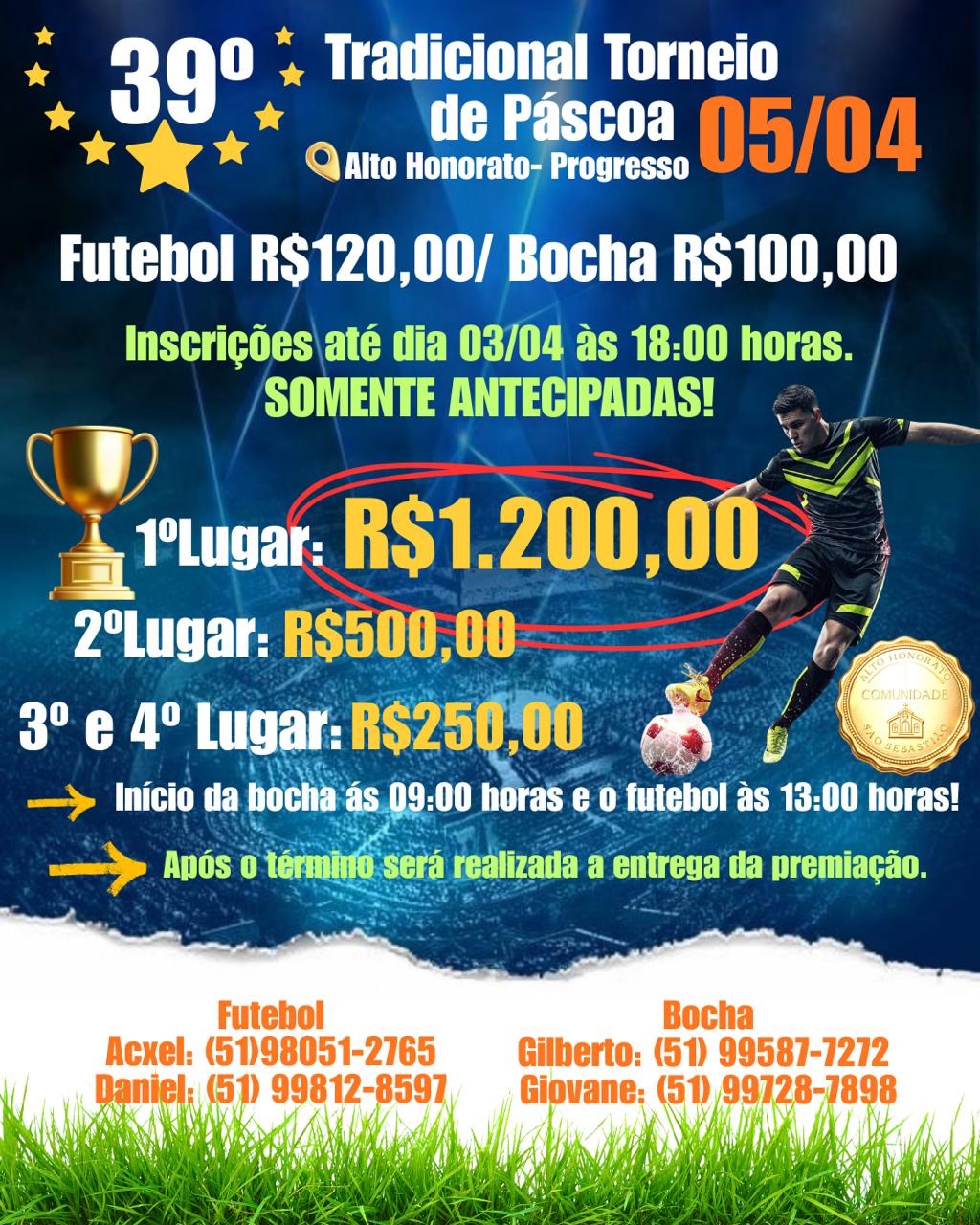 39º Tradicional Torneio de Páscoa da Comunidade Alto Honorato