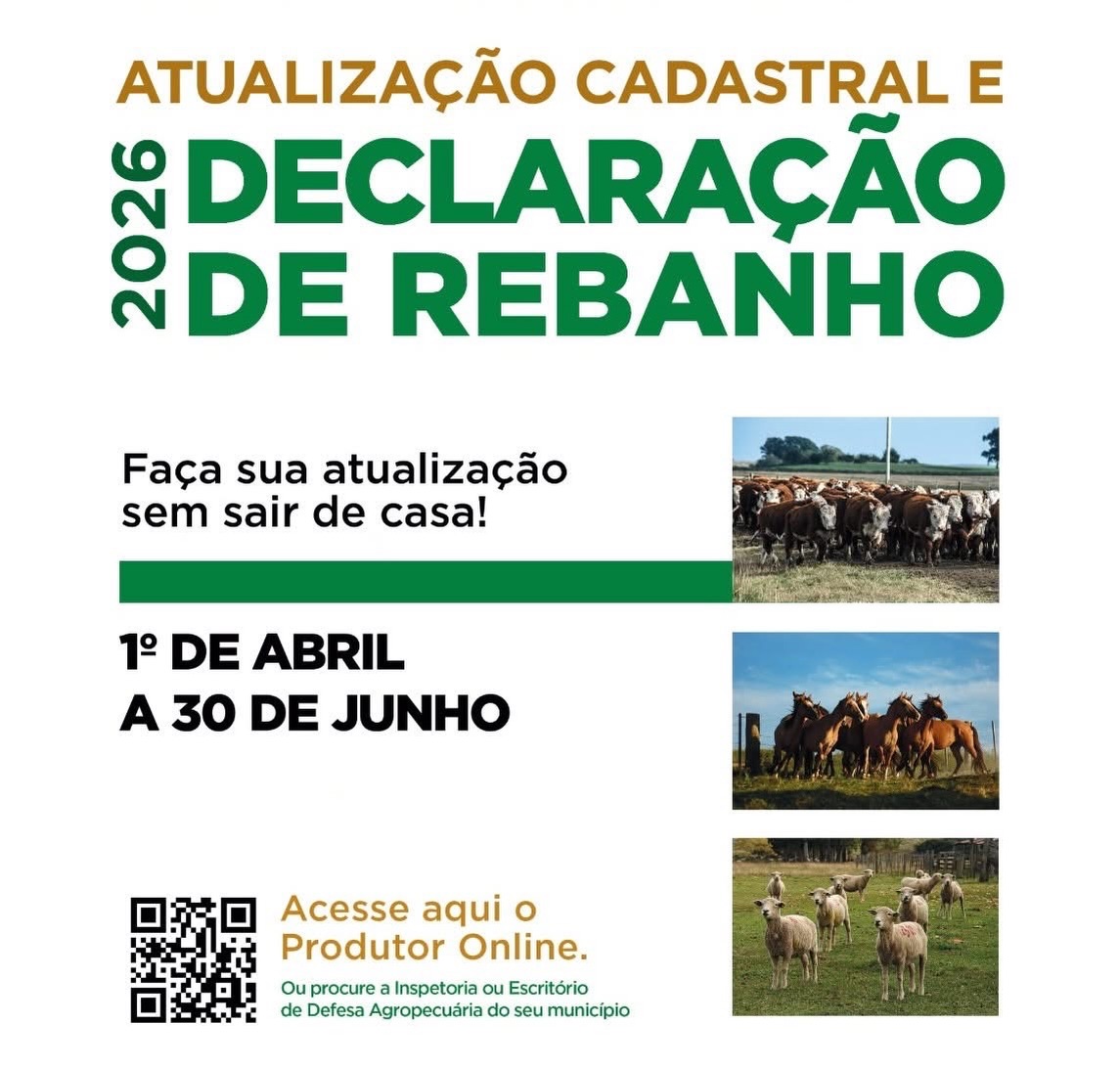 Aberto o prazo para a declaração anual do rebanho
