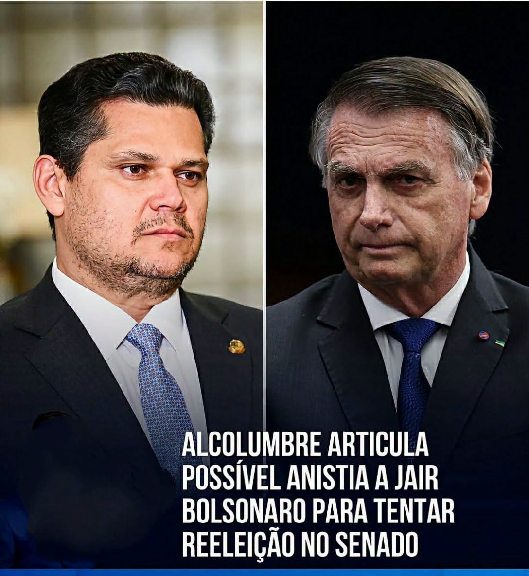 ALCOLUMBRE ARTICULA POSSIVEL ANISTIA A JAIR BOLSONARO PARA TENTAR REELEIÇÃO NO SENADO