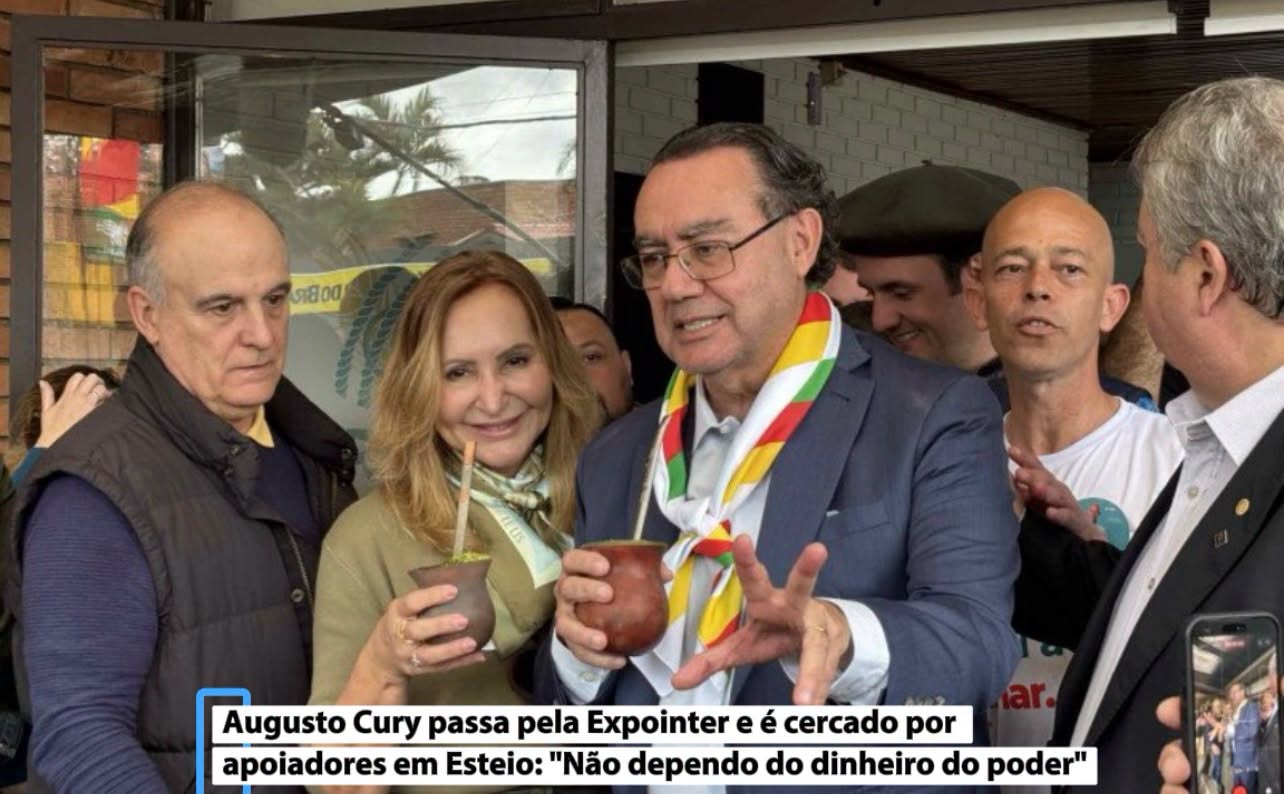 Augusto Cury passa pela Expointer e é cercado por apoiadores em Esteio: “Não dependo do dinheiro do poder”