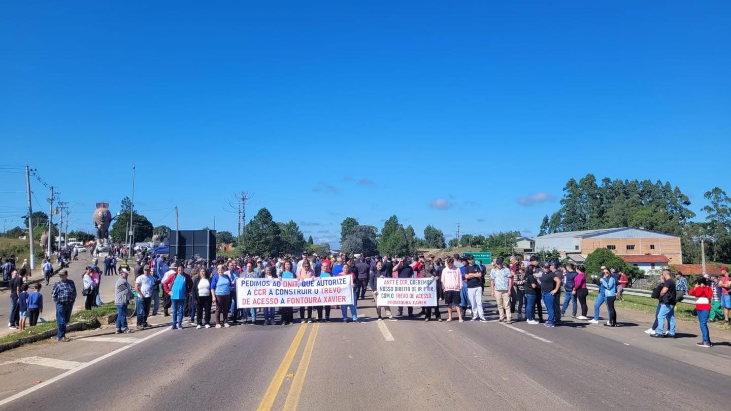 CCR VIASUL EMITE NOTA APÓS BLOQUEI0 NO TREVO DE ACESSO À FONTOURA XAVIER NA BR 386