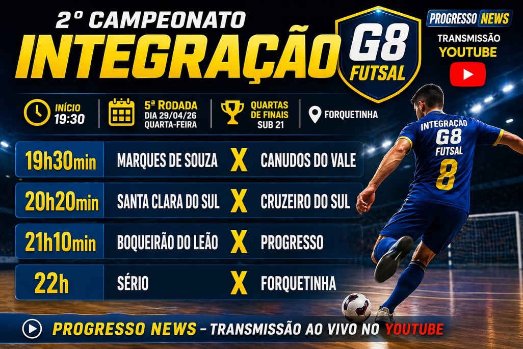 Definidos os Confrontos das Quartas de Finais do 2º Campeonato Integração G8 de Futsal