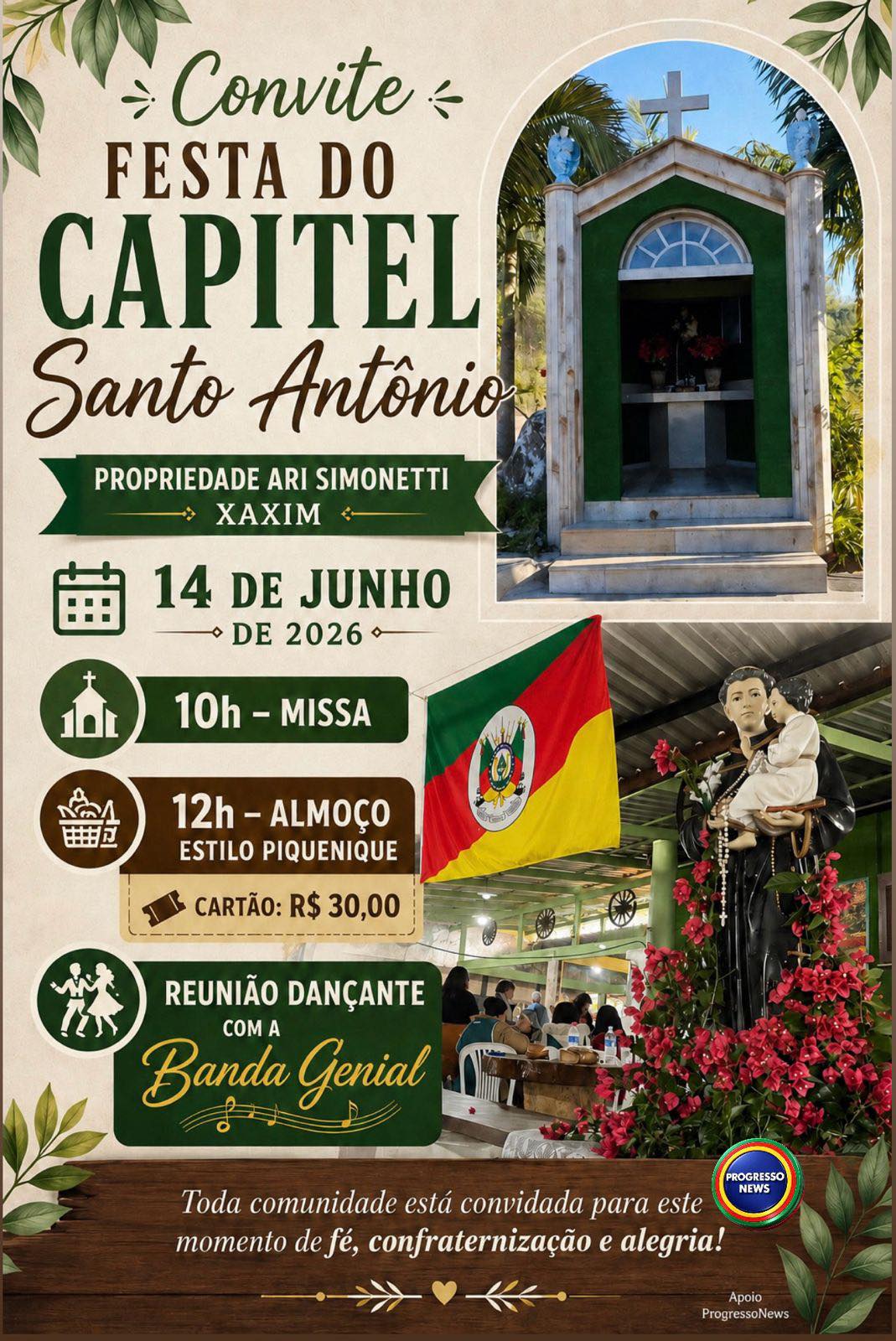 FESTA DO CAPITEL SANTO ANTÔNIO: Fé, Natureza e Tradição em Xaxim Progresso