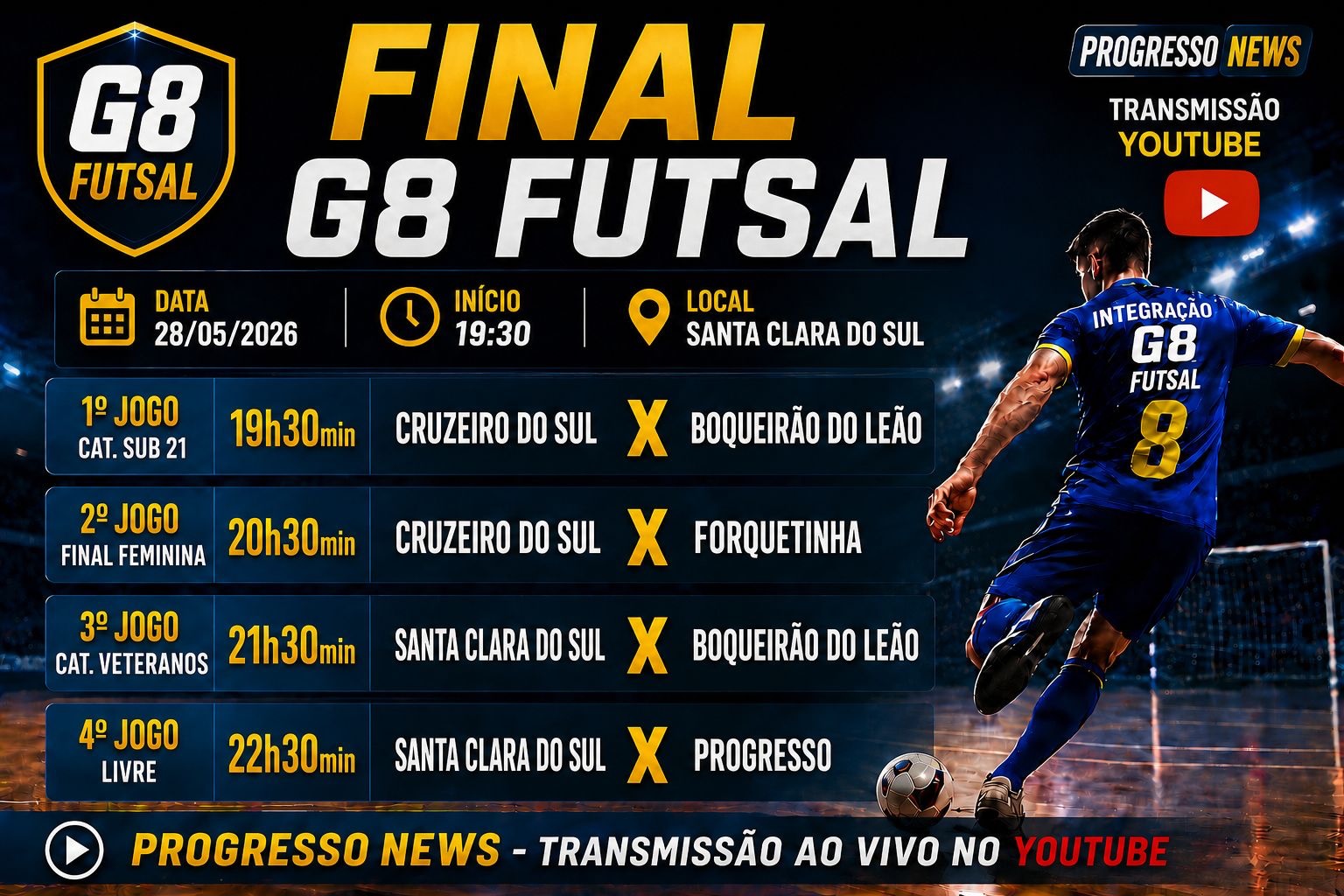 Final do 2º Campeonato Integração G8 Futsal em Santa Clara do Sul