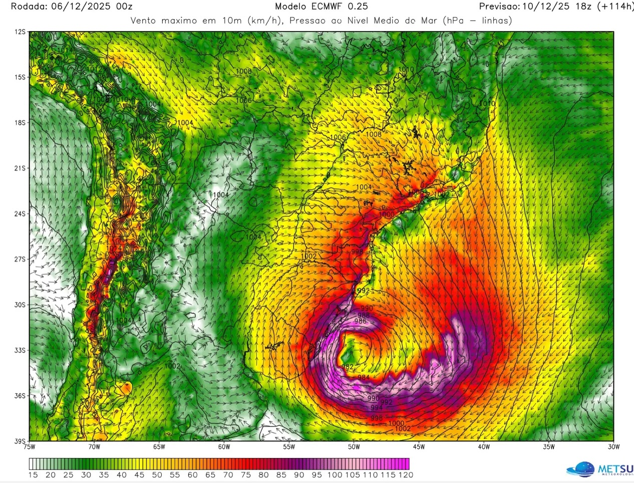 Meteorologista Luiz Fernando Nachtigall: alerta para Ciclone