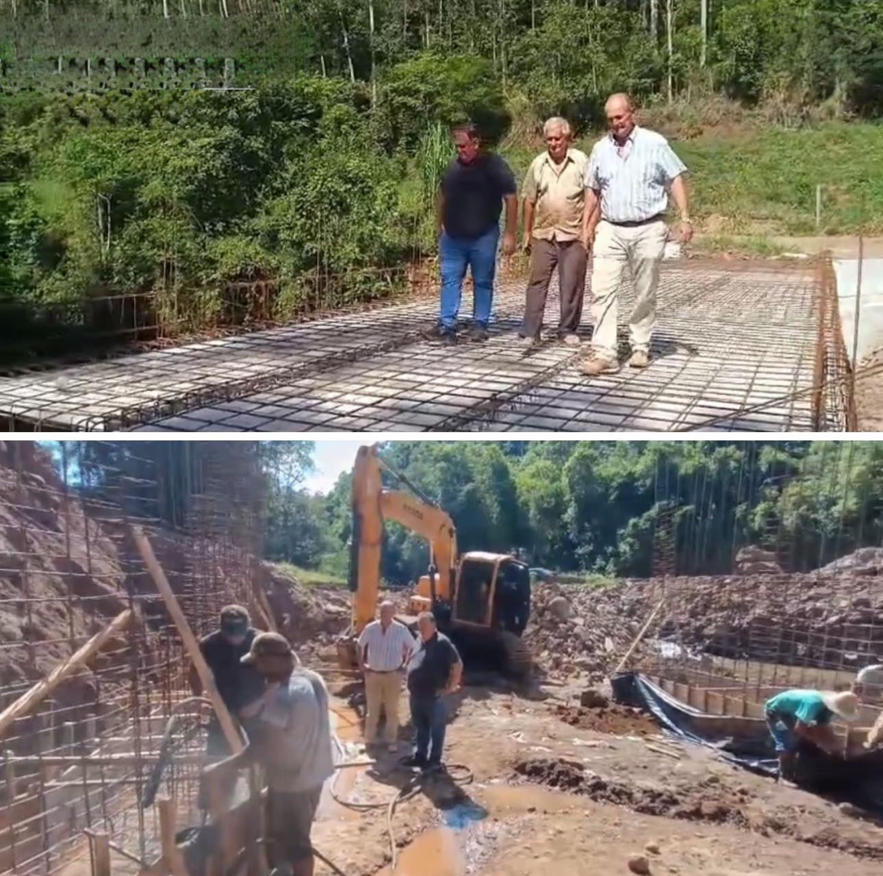Paulinho e Talini conferem obras de pontes