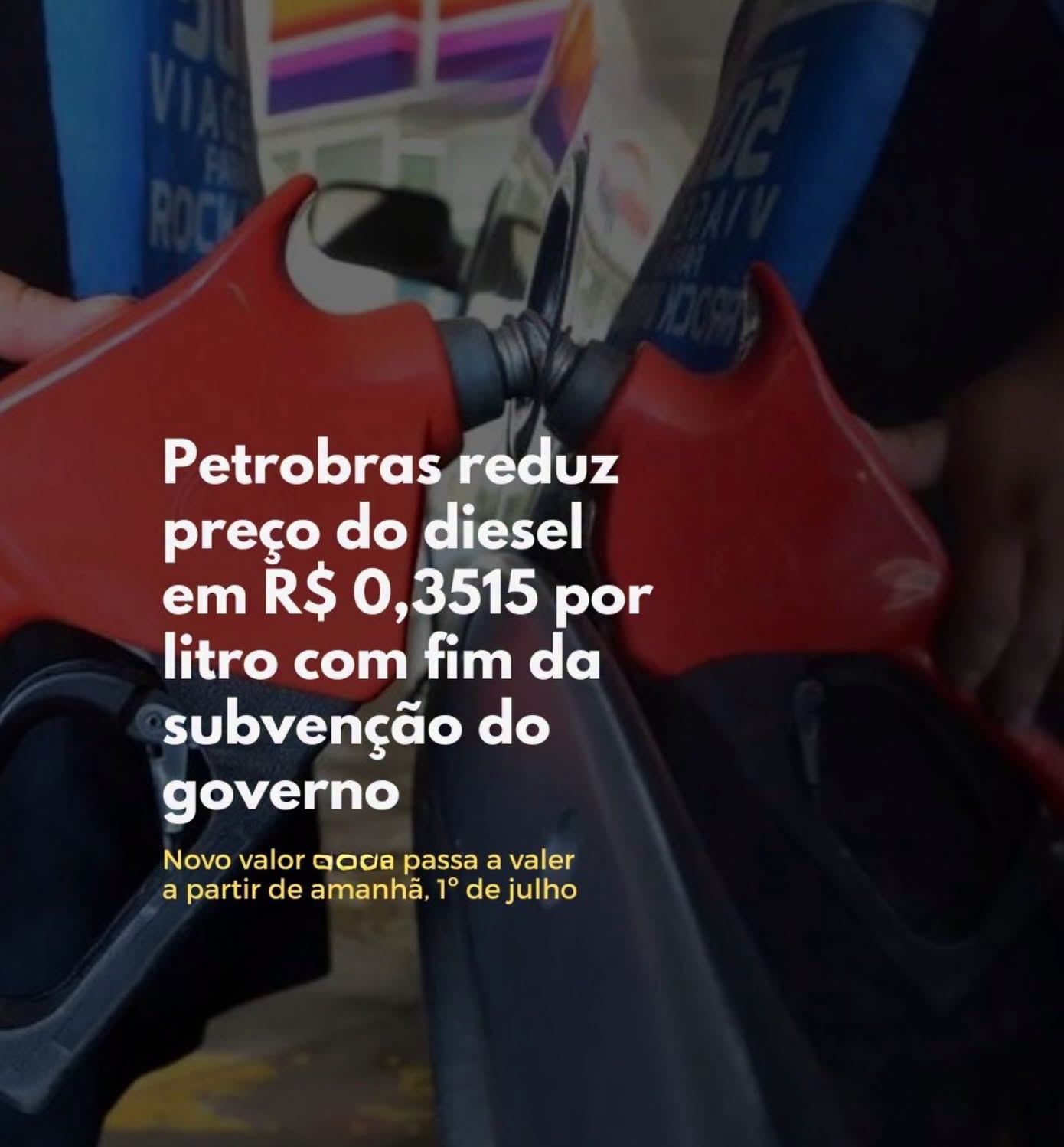 Petrobras anuncia redução de R$ 0,35 no litro do diesel a partir de quarta 1°/07/2027