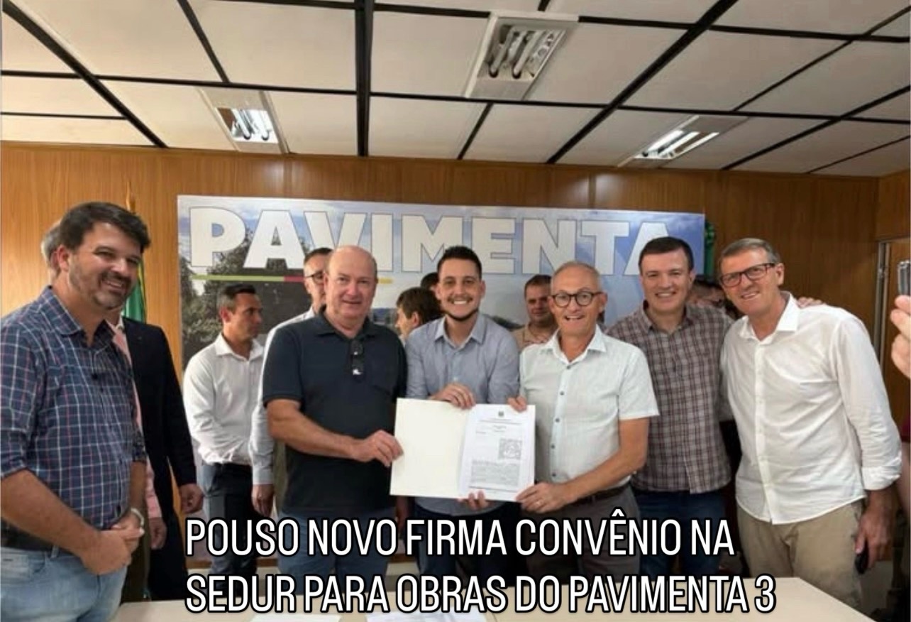 Prefeito Iti Bonacina firma convênio na Sedur para obras do Programa Pavimenta