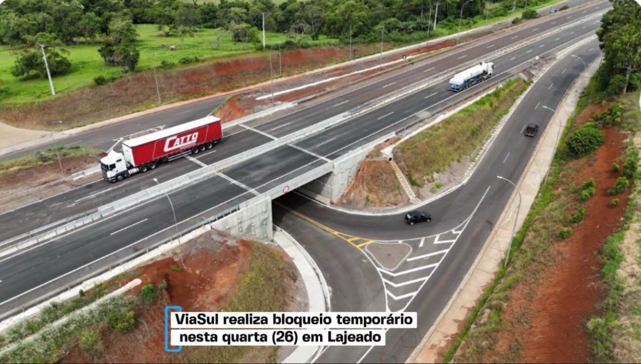 ViaSul realiza bloqueio temporário nesta quarta (26) em Lajeado 