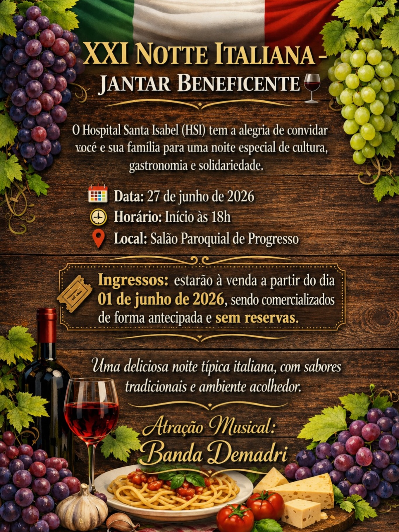 XXI NOTTE ITALIANA - JANTAR BENEFICENTE 